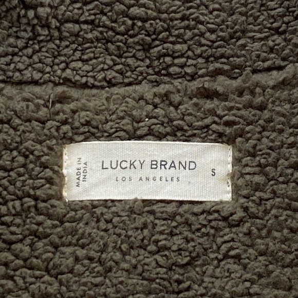 LUCKY BRAND Women’s Long Sleeve Half Zip Quilted Sherpa Pullover in Olive Size S - Picture 12 of 13